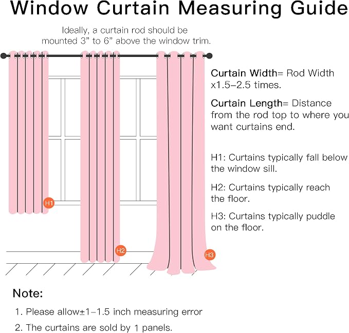 XiDi Blue Curtains for Bedroom, Girls Room Blackout Curtains, Kids Room