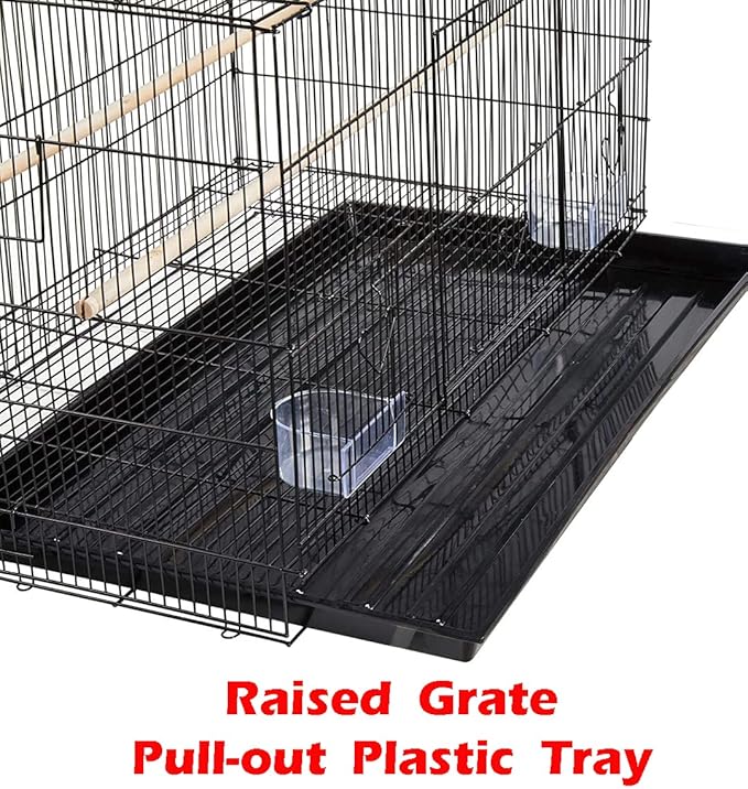 Lot of Breeding Bird Flight Cages for Canary Parakeet Aviaries Budgies Lovebird Finch (Large 30" Black)