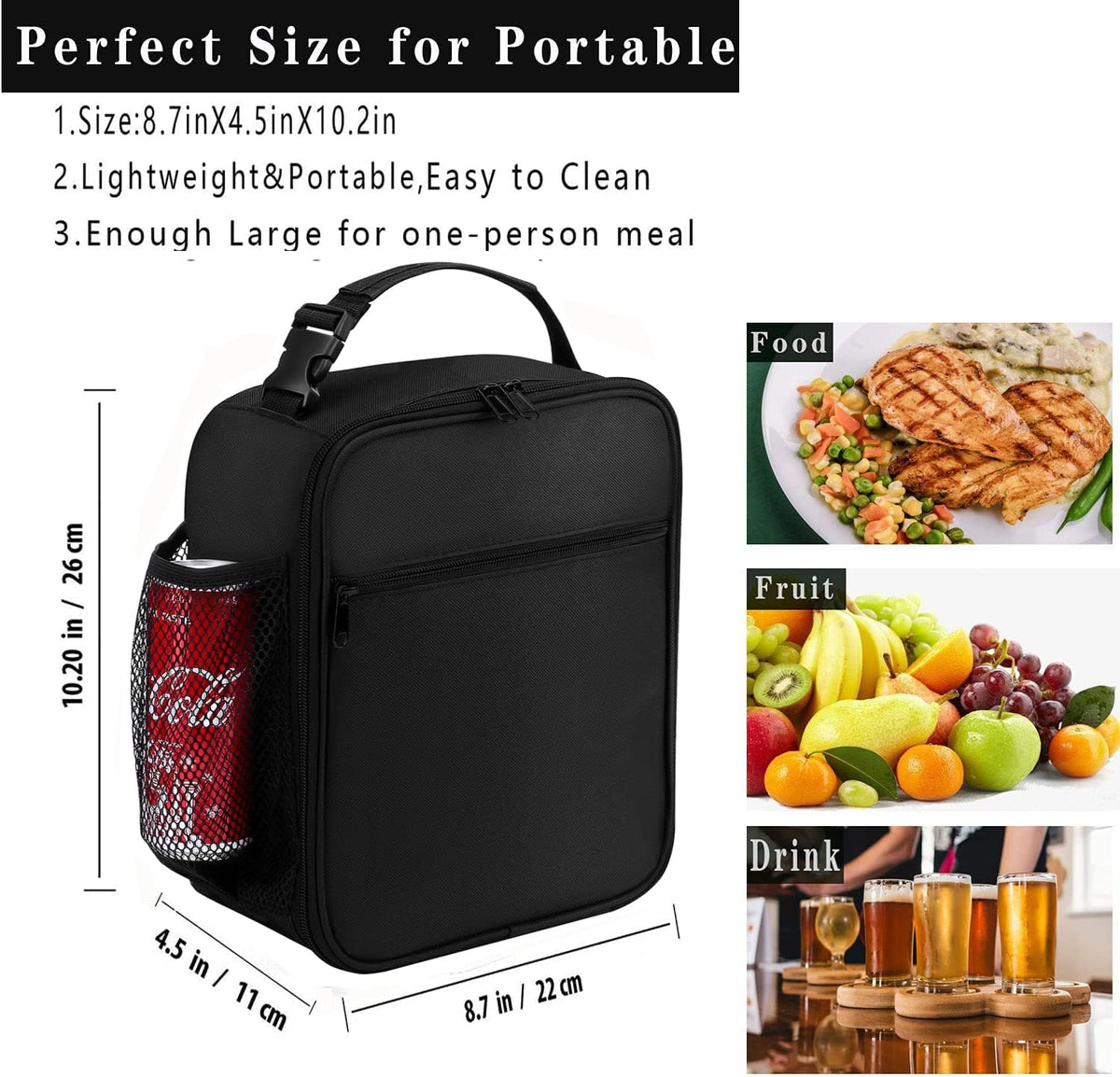 Lunch Box for Men - Reusable Lunch Bag Men Adult Women- Insulated Small LunchBox