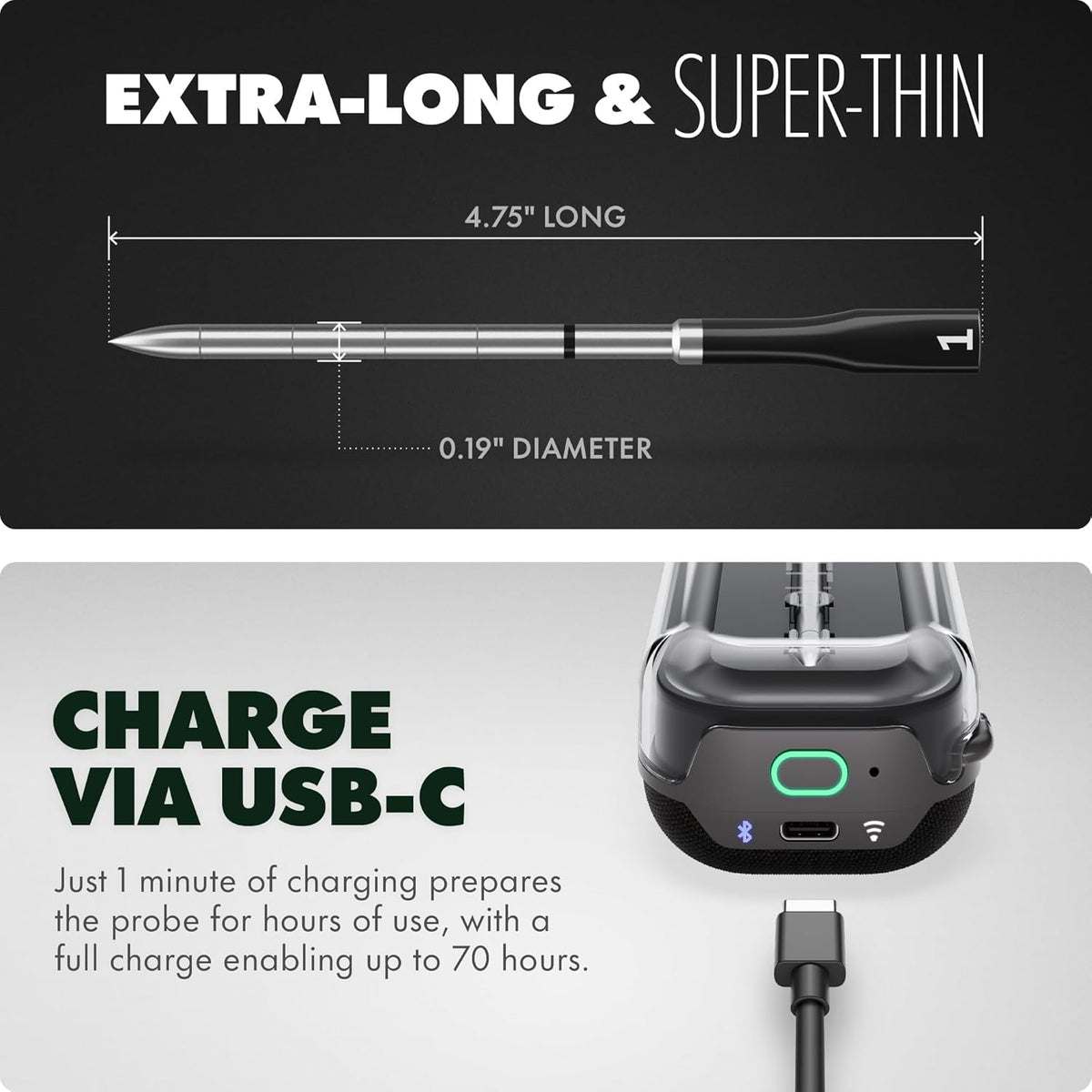 CHEF iQ Sense [2025 Model] | Smart Wireless Meat Thermometer | Ultra-Thin Probe | WiFi Unlimited Range | 1000°F Heat Safe | 5 Sensors | BBQ, Grill, Oven, Smoker, Air Fryer | Gen3
