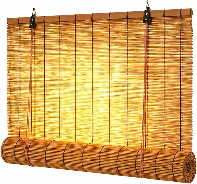 Bamboo Roman Shades for Windows 27 inch 30 inch 34 inch 46 inch Cordless Bamboo