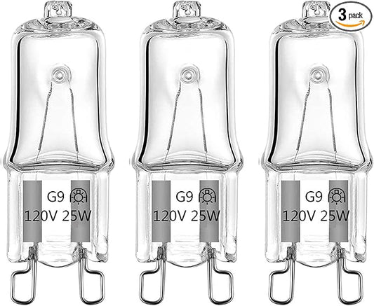 G9 Basking Light Bulb 25W 120V 2 Pin 3 Pack