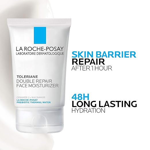 La Roche Posay Toleriane Double Repair Face Moisturizer, Daily Moisturizer Face Cream with Ceramide and Niacinamide for All Skin Types, Oil Free, Fragrance Free