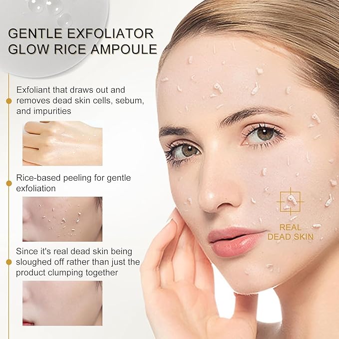 Black and White Rice Peeling - Soft Rice Exfoliating Face and Body Set, Gentle Peel, Pore Minimizing, Deep Hydration, for All Skin Types (2PCS)