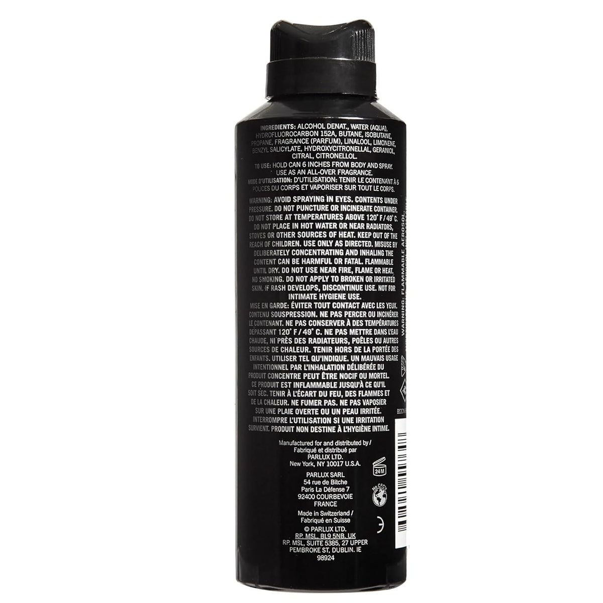 Kenneth Cole Black Body Spray for Men, 6.0 Fl Oz