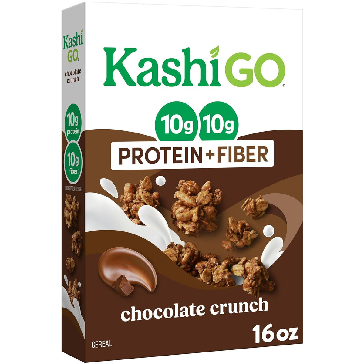 Kashi GO Protein Cereal, 10g Protein, 10g Fiber, Chocolate Crunch, 16oz Box (1 Box)