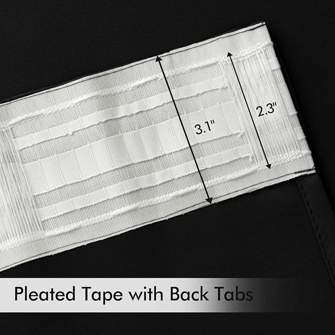 MIULEE Back Tab Blackout Curtains 92 Inch Long 2 Panels Set
