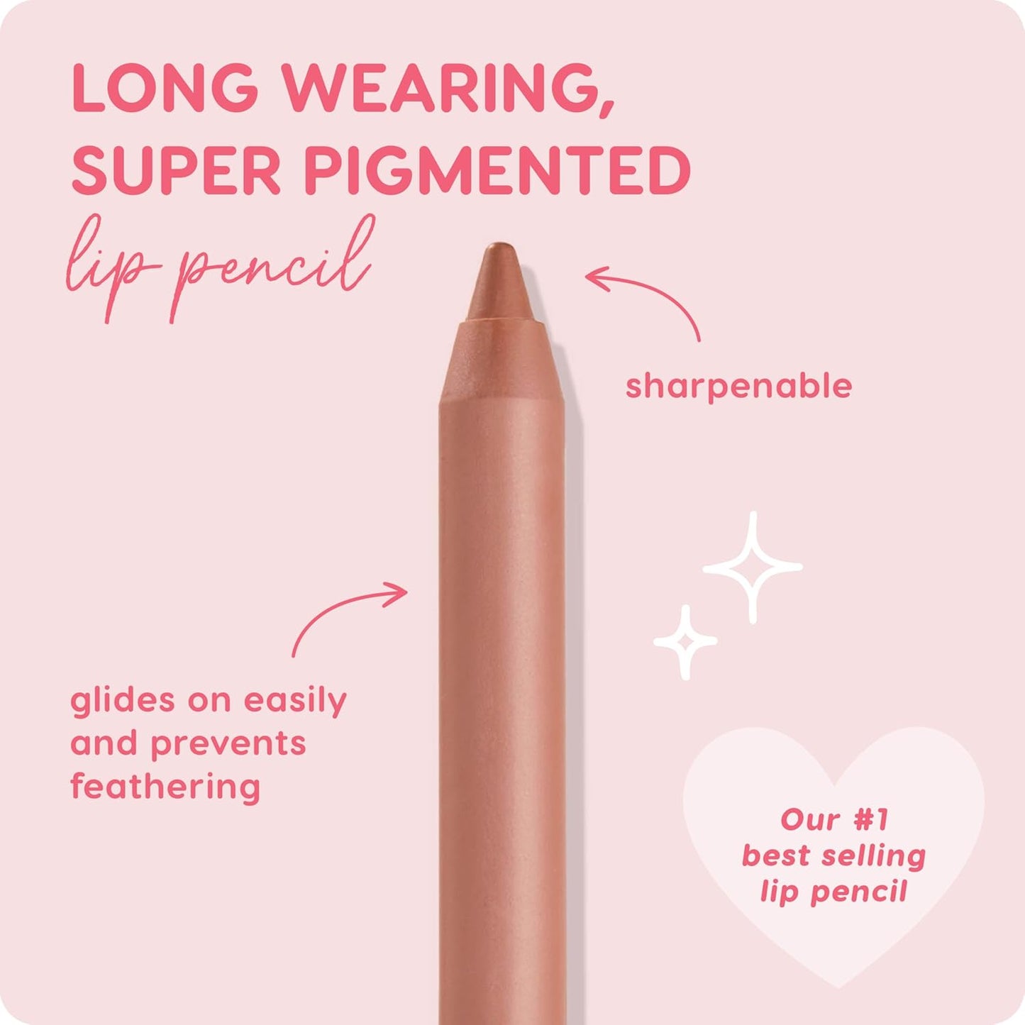 ColourPop Lippie Lip Pencil - High-Pigment, Long-Lasting Lip Liner - Sharpenable Lip Liner Pencil for High-Impact Lip Color - Vegan, Cream Formula with Precise Application - BFF (0.04 oz)