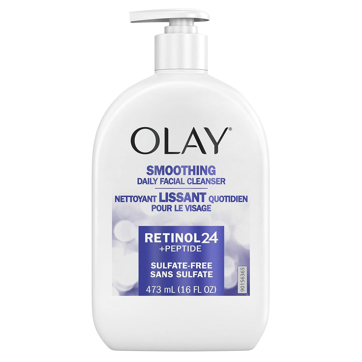 Olay Face Wash, Daily Facial Cleanser with Retinol, Peptides & Glycerin - Smoothing, Noursihes Skin Surface, Hydrates while Cleansing - Sulfate-Free, Paraben-Free, 16 Oz