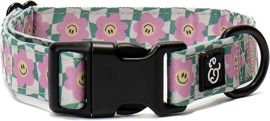 Lucy & Co. Dog Collar - Durable Lightweight Designer Collar for Pets - Adjustable Metal Safety Buckel. (Just Chill Collar).