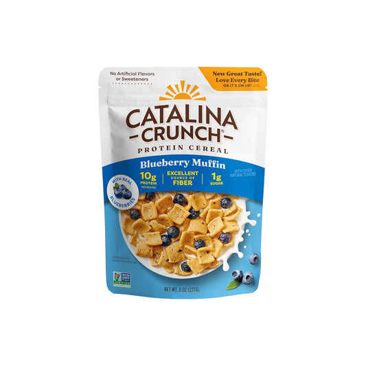 Catalina Crunch Protein Cereal - Breakfast Cereal with 10g of Protein, No Added Sugar - Gluten Free, Keto Friendly - Blueberry Muffin - 8 oz. Bag (Pack of 1)