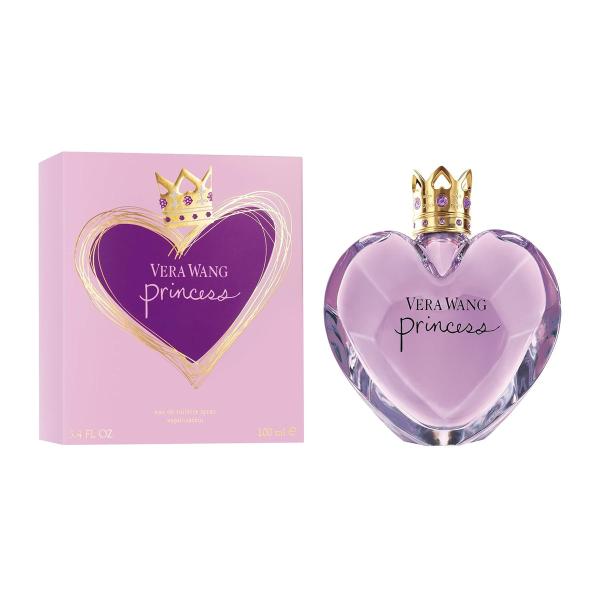 Vera Wang Princess Eau de Toilette 3.4 fl oz (Pack of 1), Notes of Apple, Quava, and Vanilla, Women's Fragrance, Long Lasting, Everyday Fragrance, Travel Size