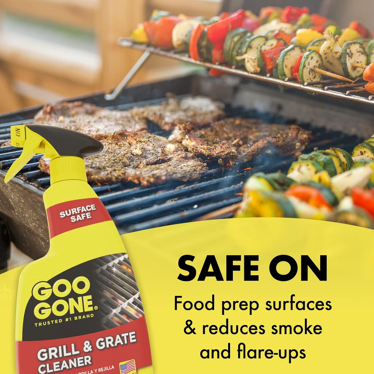 Goo Gone Grill and Grate Cleaner Spray (2 Pack) Cleans and Degreases BBQ Cooking Grates and Racks, Pellet and Electric Smokers- 24 Ounce
