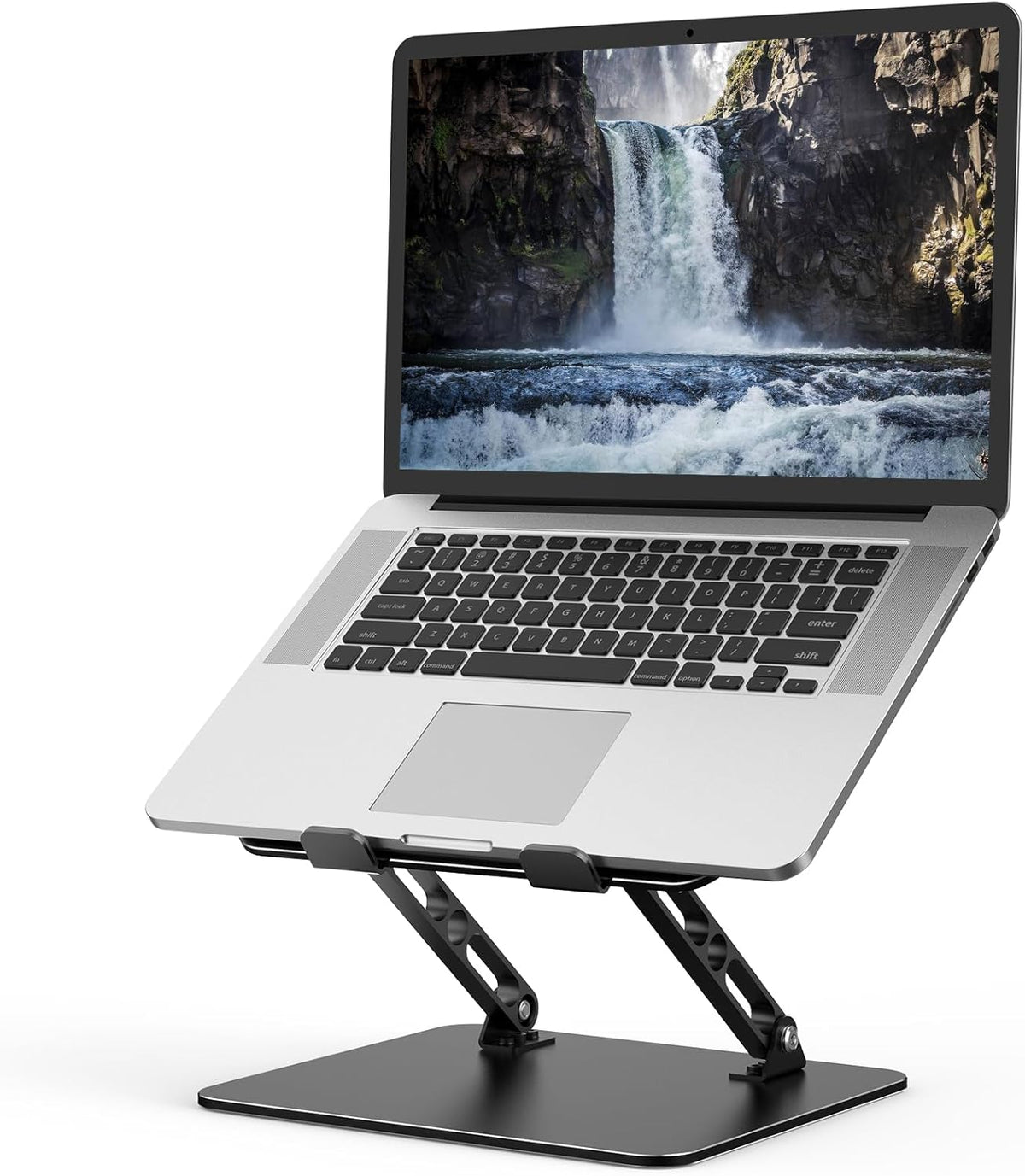 Adjustable Laptop Stand for Desk, Metal Foldable Laptop Riser Holder, Portable Desktop Book Stands, Ventilated Cooling Computer Notebook Stand Compatible with 10-15.6” Laptops