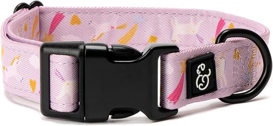 Lucy & Co. Unicorn Magic Dog Collar - Durable Lightweight Designer Collar for Pets - Adjustable Metal Safety Buckle (Medium, Purple & Pink Unicorns)
