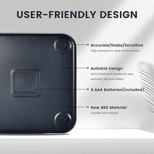 EILISON Digital Bathroom Scale with 4 Electrodes & BIA Technology High-Precision Smart Body Fat Analyzer,Large Color Night Vision Touchscreen,Bluetooth App Sync for 19 Metrics,396LBS Capacity (Red)