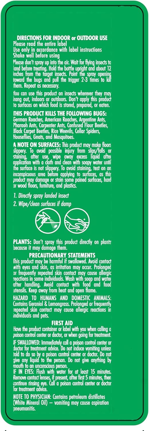 STEM Kills Ants, Roaches and Flies: Plant-Based Active Ingredient Bug Spray, Botanical Insecticide For Indoor And Outdoor Use; 12 fl oz (Pack Of 1)