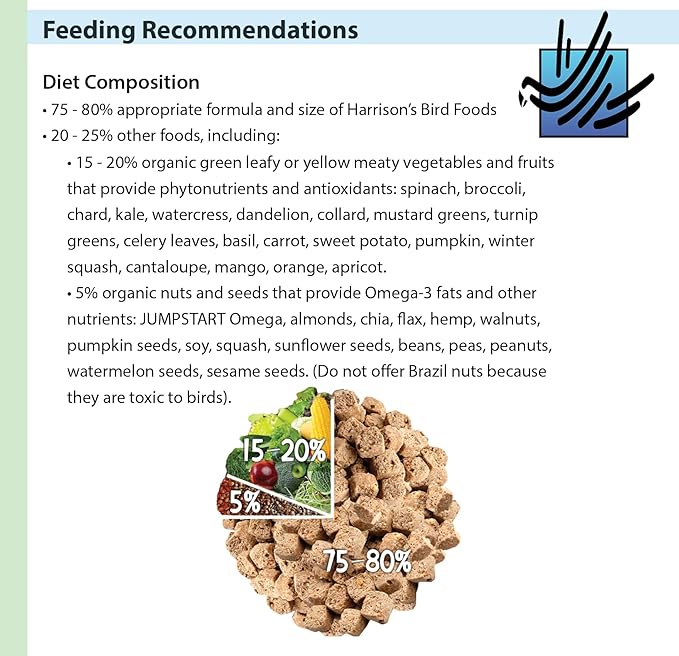 Harrison's Bird Foods Bird Food Adult Lifetime Fine Certified Organic Non-GMO Formula Bird Food 1lb