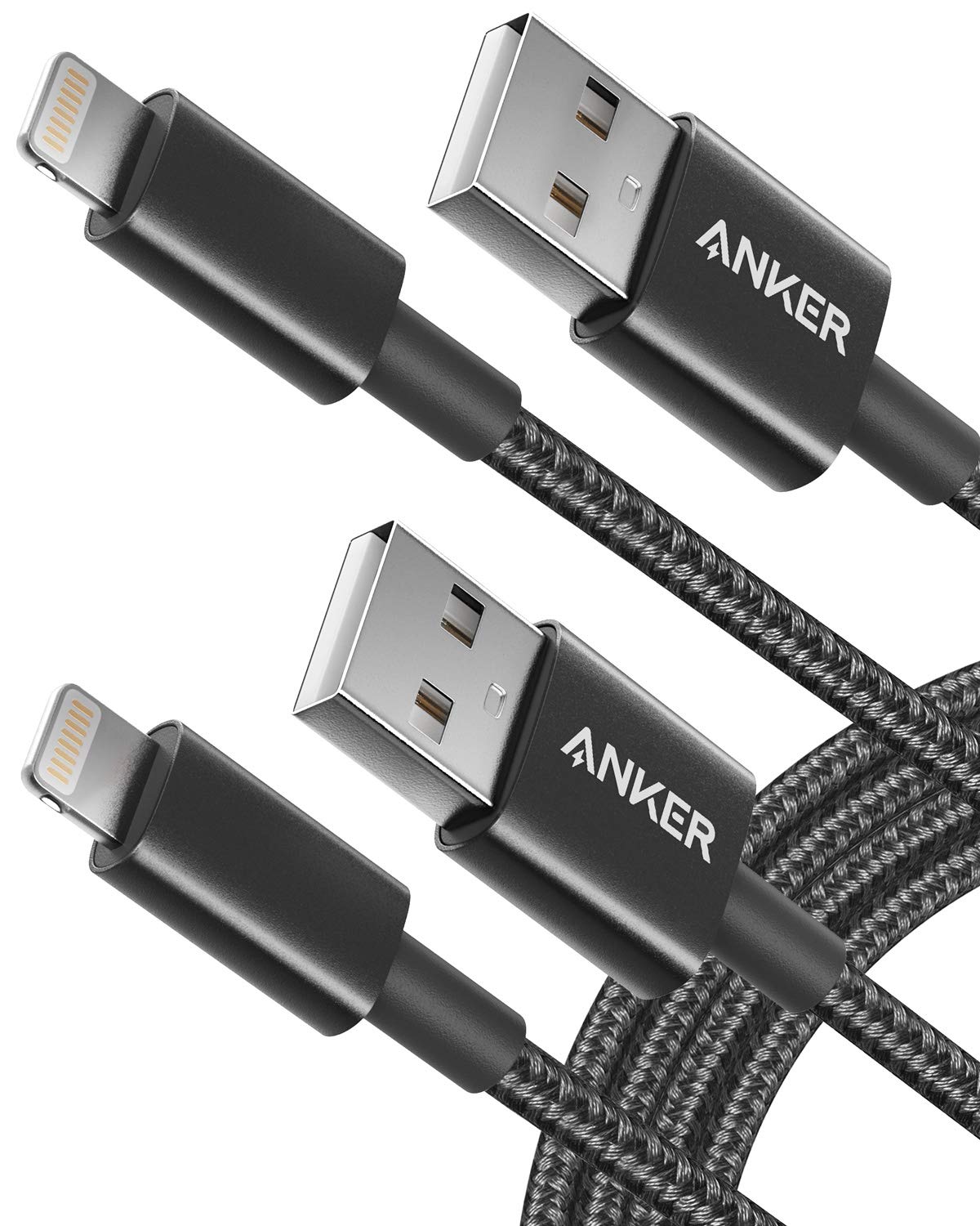 Anker 6 ft Premium Double-Braided Nylon Lightning Cable, Apple MFi Certified for iPhone Chargers, iPhone X/8/8 Plus/7/7 Plus/6/6 Plus/5s, iPad, iPad mini, and More (Black)