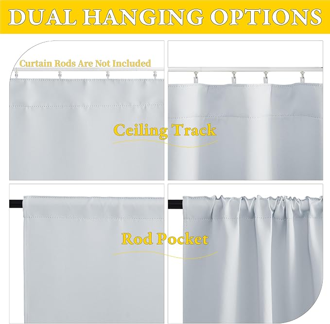NICETOWN 1 Panel Room Darkening French Door Curtain, Thermal Insulated Front