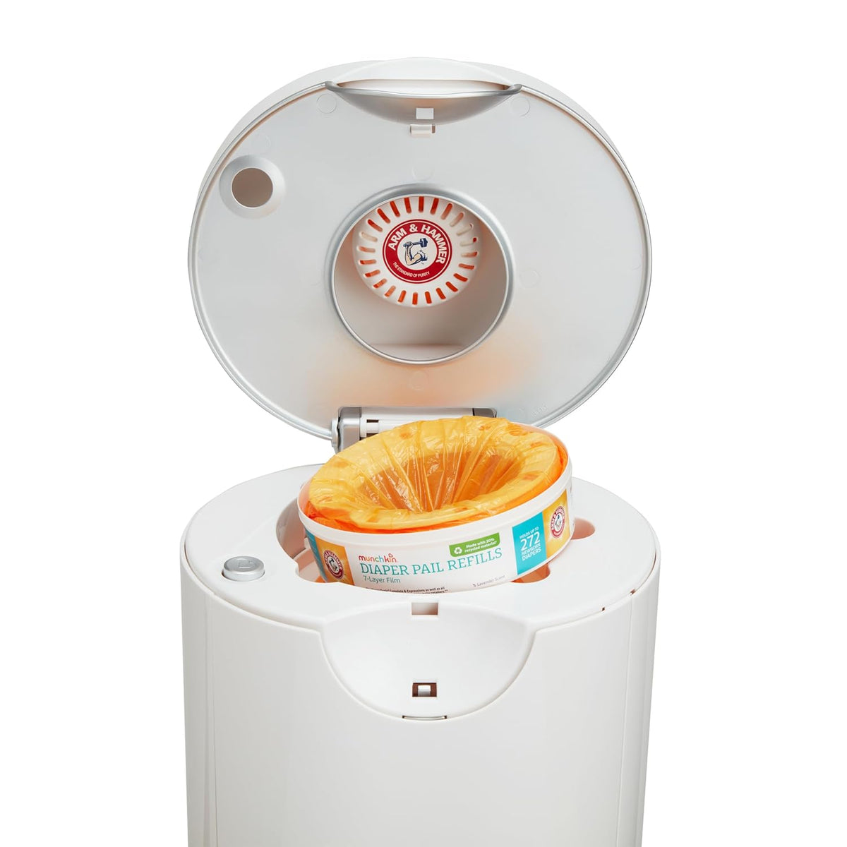 Munchkin® Arm & Hammer Diaper Pail Refill Rings, Holds up to 2,176 Newborn Diapers, 8 Pack