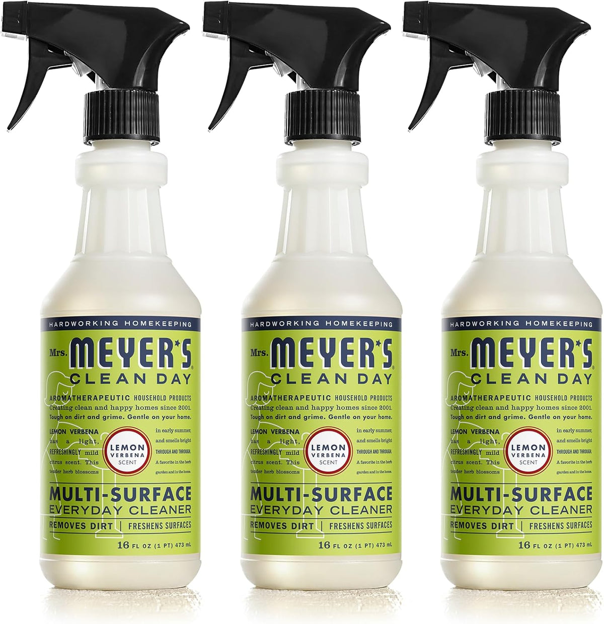 MRS. MEYER'S CLEAN DAY All-Purpose Cleaner Spray, Cruelty Free Formula, Lemon Verbena, 16 fl. oz - Pack of 3