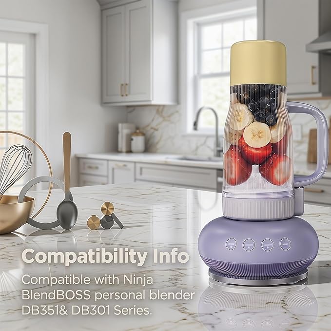 Tumbler Replacement Compatible with Ninja BlendBOSS DB351 & DB301 Series, 26oz Portable Blender Cup with Leakproof Lid & Straw, Travel-Friendly, Dishwasher Safe