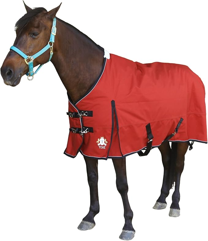 T TEKE Ultimate Turnout Blanket for Horses, 1050D Ballistic Nylon Outer, 220g Medium Weight Filling