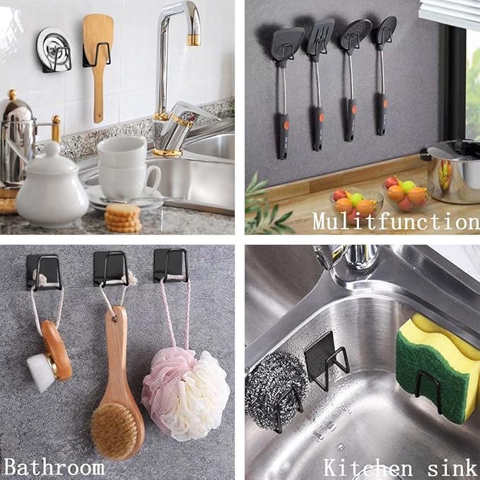 ESINAM 2Pcs Sponge Holders for Kitchen Sink, Strong Adhesive Small Sponge Holder, Premium Rustproof & Waterproof Kitchen Sink Caddy - Minimal Size - SUS304 Stainless Steel