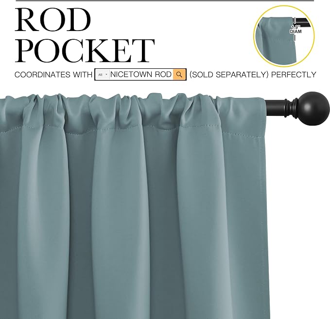 NICETOWN RV Blackout Curtains for Camper Windows, Kitchen Curtains, Short