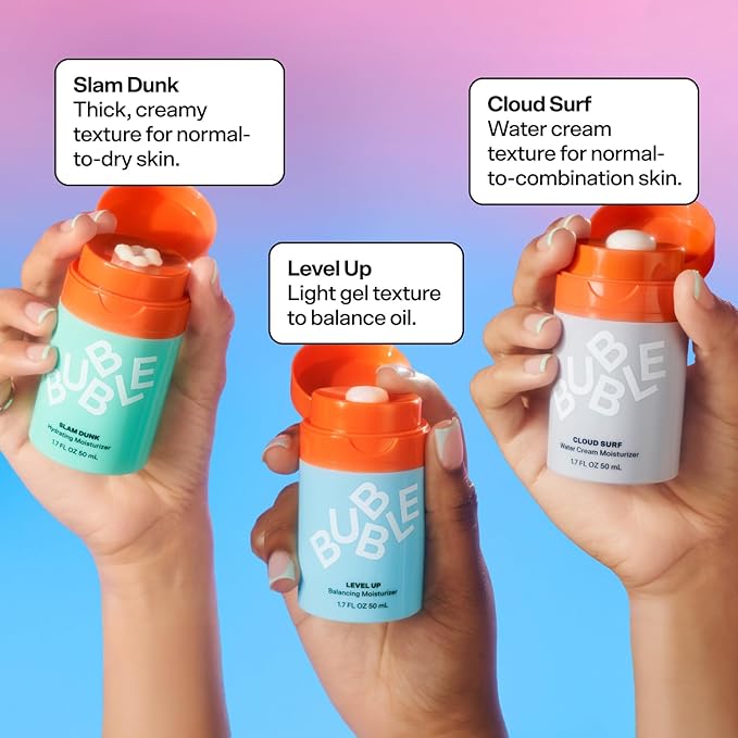 Bubble Skincare Cloud Surf Water Cream Face Moisturizer - Hydrating & Mattifying Moisturizer to Help Rebalance Oils and Minimize Pores with Celery Seed Extract - Suitable for Sensitive Skin (50ml)