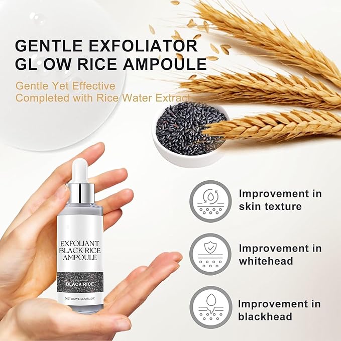 Black and White Rice Peeling - Soft Rice Exfoliating Face and Body Set, Gentle Peel, Pore Minimizing, Deep Hydration, for All Skin Types (2PCS)