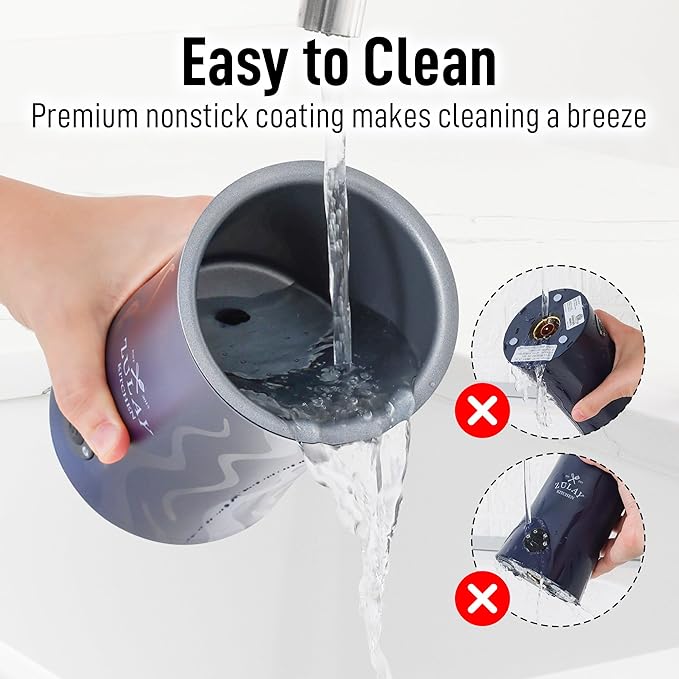 Zulay 4-in-1 Milk Frother and Steamer - Automatic Hot and Cold Foam Maker with Auto Shut Off & Temperature Control for Coffee, Latte, Cappuccino, Hot Chocolate - Navy