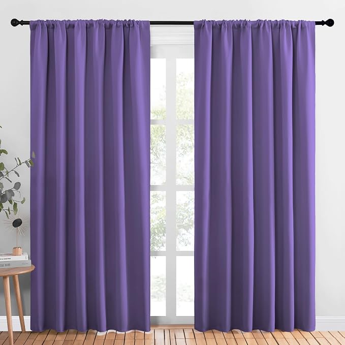 NICETOWN Living Room Curtains, Lilac Purple, 1 Pair, 70 x 84-inch, Home