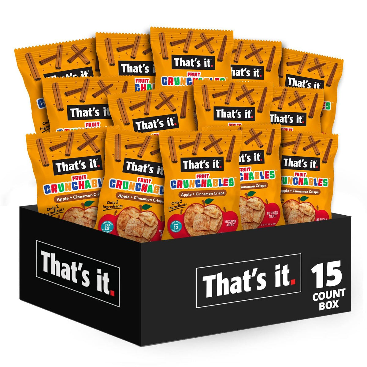 That's it. Fruit Crunchables Variety Pack, Fruit Snacks for Kids, 100% Fruit Crisps, Plant-Based, Non-GMO, Gluten-Free, No Sugar Added (16 Pack)