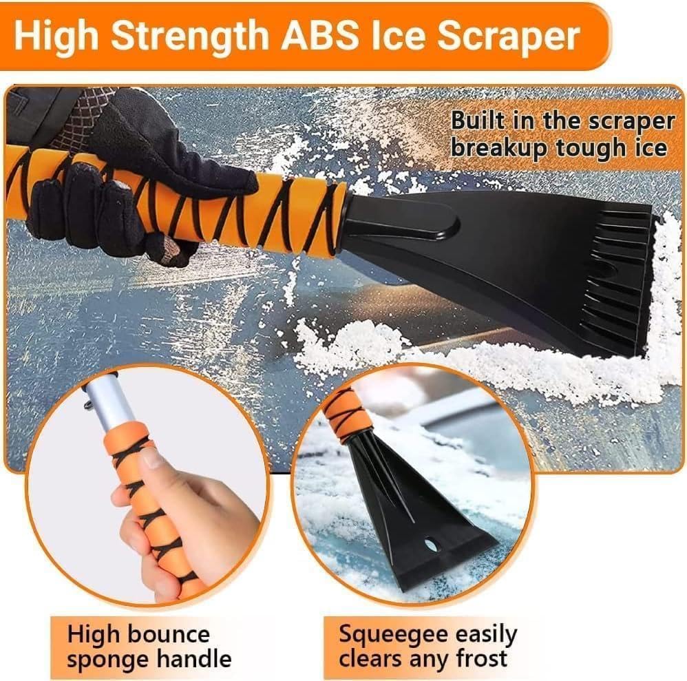 Snow Brush & Ice Scraper, 27'', Ice Scrapers for Car Windshield, Detachable Snow Removal Tool with Ergonomic Foam Grip for Cars, Suvs, Trucks