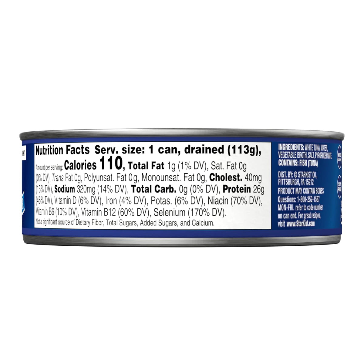 StarKist Solid White Albacore Tuna in Water, 5 oz Can, Pack of 4