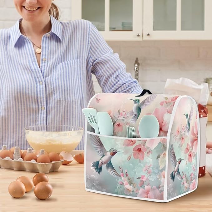 Hummingbird Stand Mixer Cover Universal Fits Appliance Covers for Kitchen Counter with Handle & Pockets Liquid Splash-Proof Dust Protector Compatible with 6-8 Quart Juicers