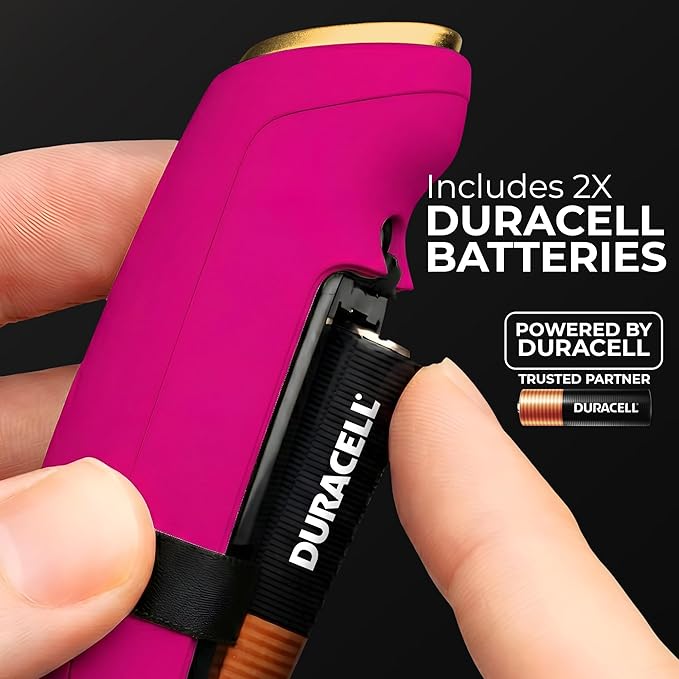 Zulay Kitchen Powerful Milk Frother Wand With Duracell Batteries - Ultra Fast Handheld Drink Mixer - Electric Whisk Foam Maker for Coffee, Lattes, Cappuccino & Matcha - Triple Whisk - Magenta Gold