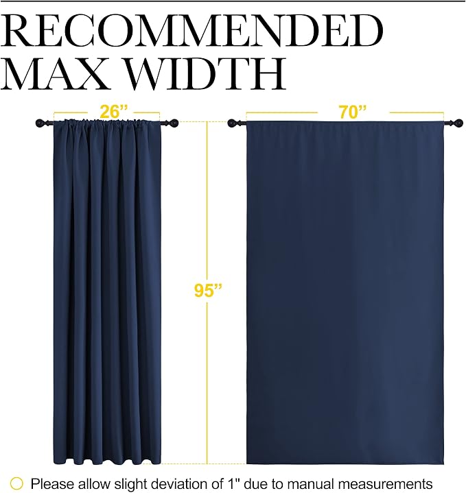 NICETOWN Living Room Curtains, Home Decorations Thermal Insulated Solid Rod