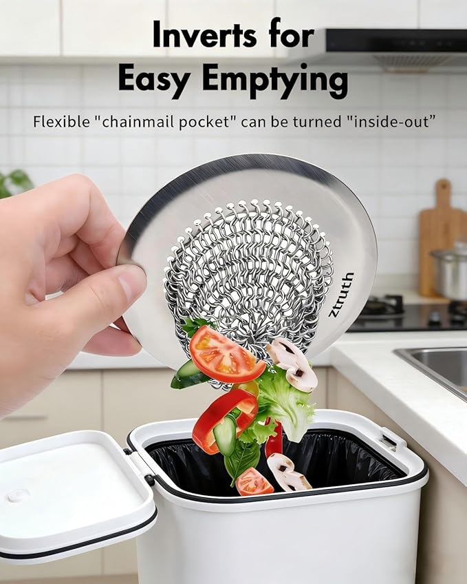 2 Pack Kitchen Sink Drain Strainer, Reversible Anti-Clogging Kitchen Sink Strainer, Handmade 304 Stainless Steel Sink Strainer Basket, Fit Kitchen Sink & Garbage Disposal (Patented Product)
