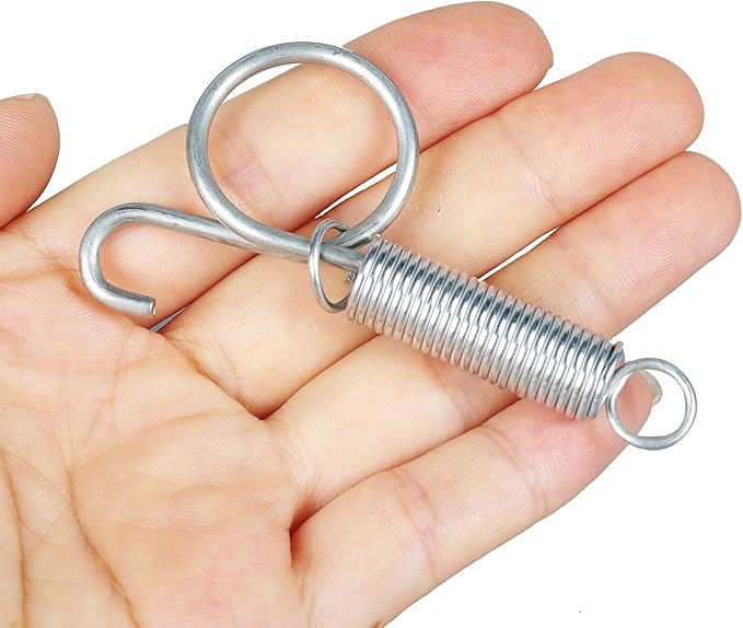 4pcs 75mm Metal Finger Spring Latch Hook, One-Handed Cage Door Spring Hooks, Large Cages Lock for Fixing Pet Cage Door,Bunnies, Rodents, Hamsters, Squirrels, Birds Cages Hook
