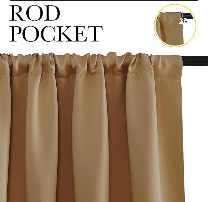NICETOWN Blackout Curtains for Living Curtains, 1 Pair, 34-inch W x 84-inch L