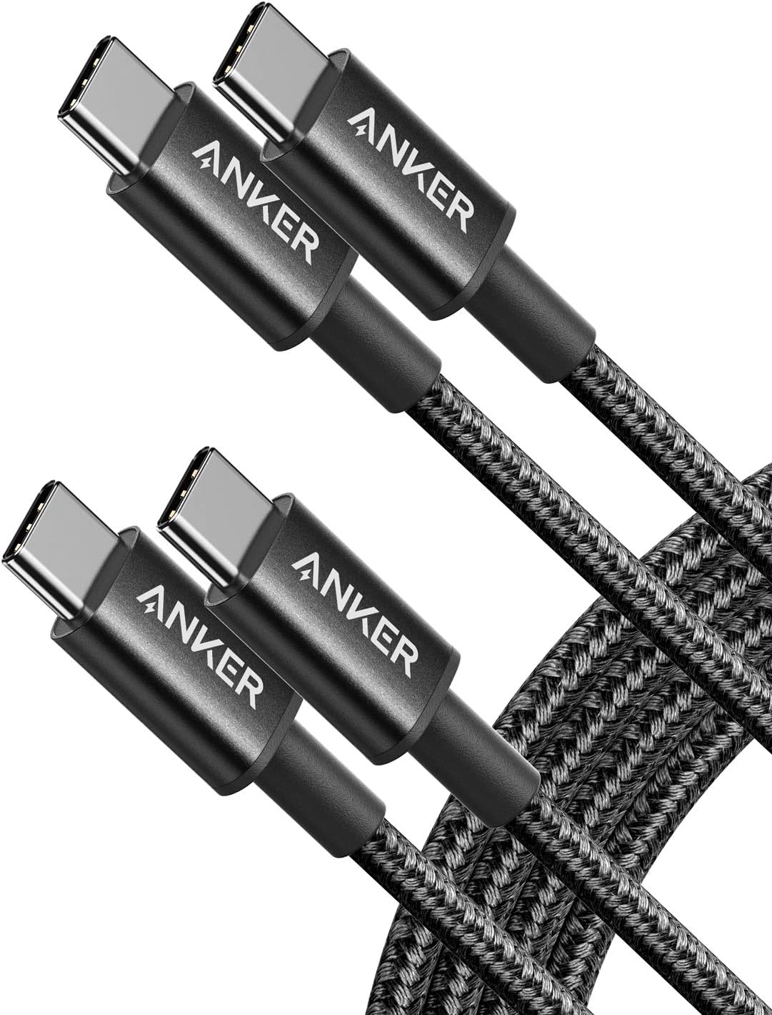 Anker USB C to USB C Cable, Type-C 60W Fast Charging Cable (6 FT, 2Pack) for iPhone 17 Series, iPad mini 6 and More (Black)