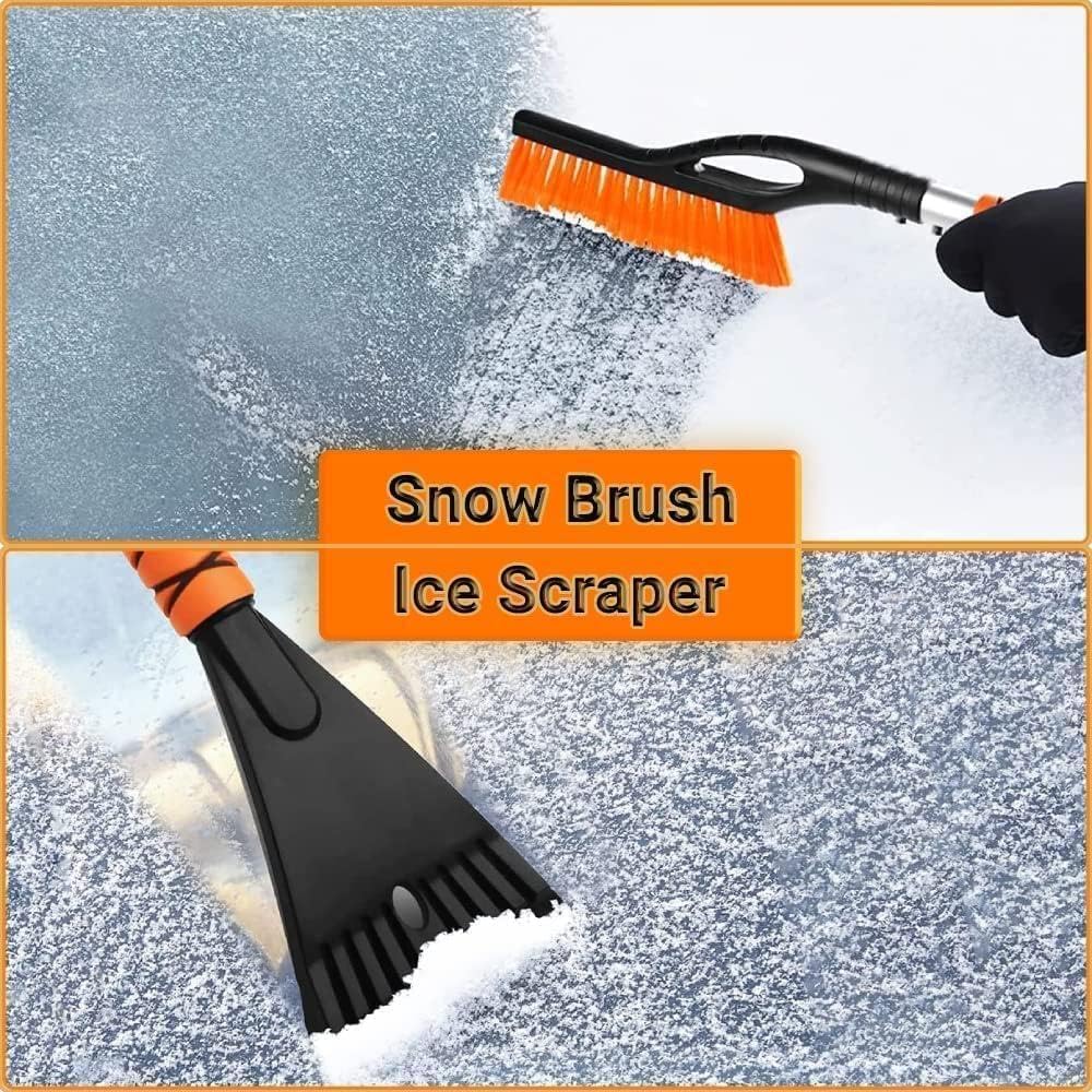 Snow Brush & Ice Scraper, 27'', Ice Scrapers for Car Windshield, Detachable Snow Removal Tool with Ergonomic Foam Grip for Cars, Suvs, Trucks