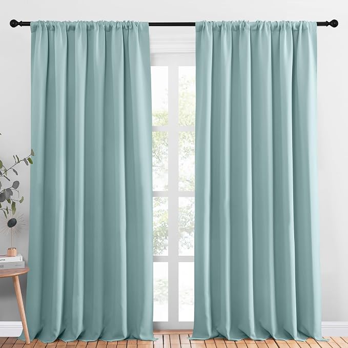 NICETOWN 2 Panels Blackout Curtains, Rod Pocket Thermal Insulated Drapess