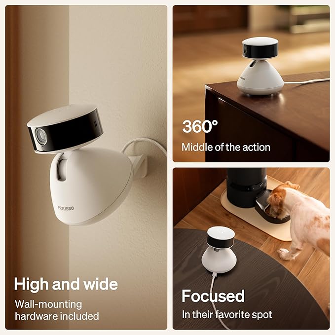 PETLIBRO AI Dog Camera Pet Camera Indoor with Phone App [Multi-Pet Recognition, Daily Activity Analysis & Smart Summaries] Cat Cam 360° View, 1080P Dog Cam Night Vision, 2-Way Audio WiFi Cam