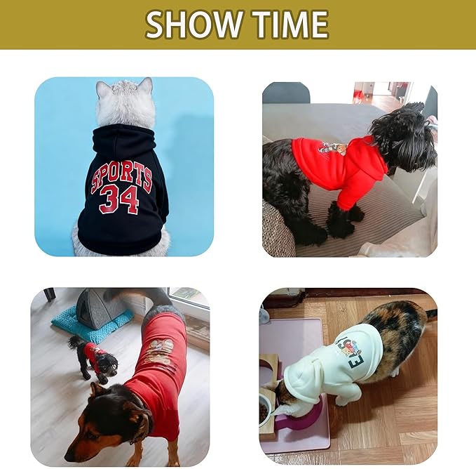 Custom Dog Hoodie, Personalized Sweatshirt with Photo Text Name Logo, Customized Hooded Sweater for Small Medium Large Dogs & Cats (Yellow, Small)