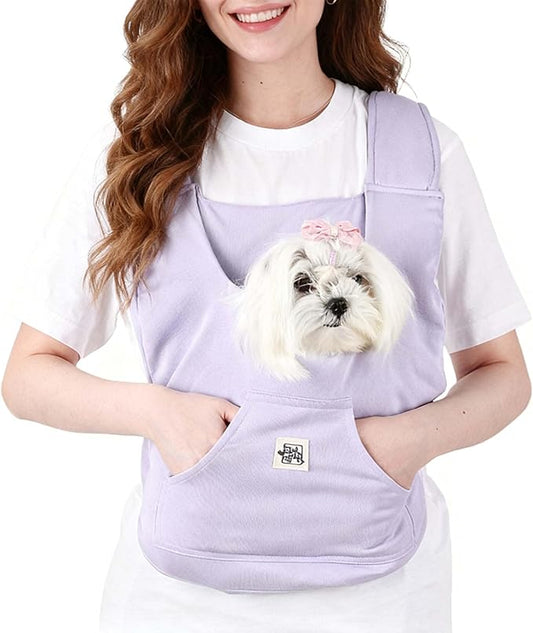 FLAdorepet Pet Carrier Backpack for Extra Small Dog Cat and Rabbit,Yorkie Teacup Chihuahua Front Dog Puppy Carrier Backpack for Traveling Hiking Camping Purple