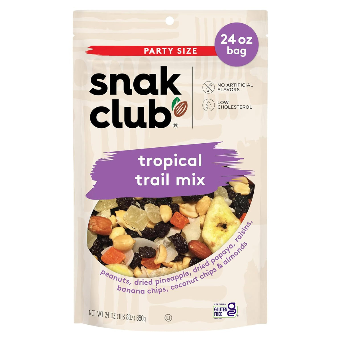 Snak Club Energizer Trail Mix with Roasted Salted Peanuts, Raisins, M&M’S Chocolate Candies, Roasted Almonds, Gluten-Free and Kosher Snack, 24 oz Resealable Bag